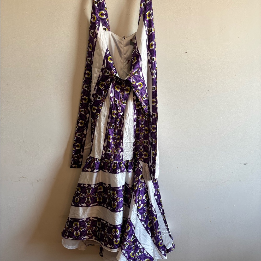 Silvia Tcherassi Purple and White Spaghetti Strap Sundress